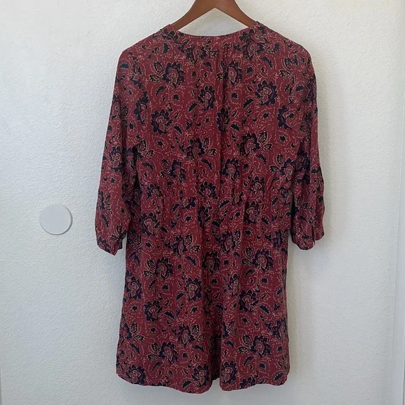 Madewell assam silk floral lace up dress size M - Picture 4 of 11